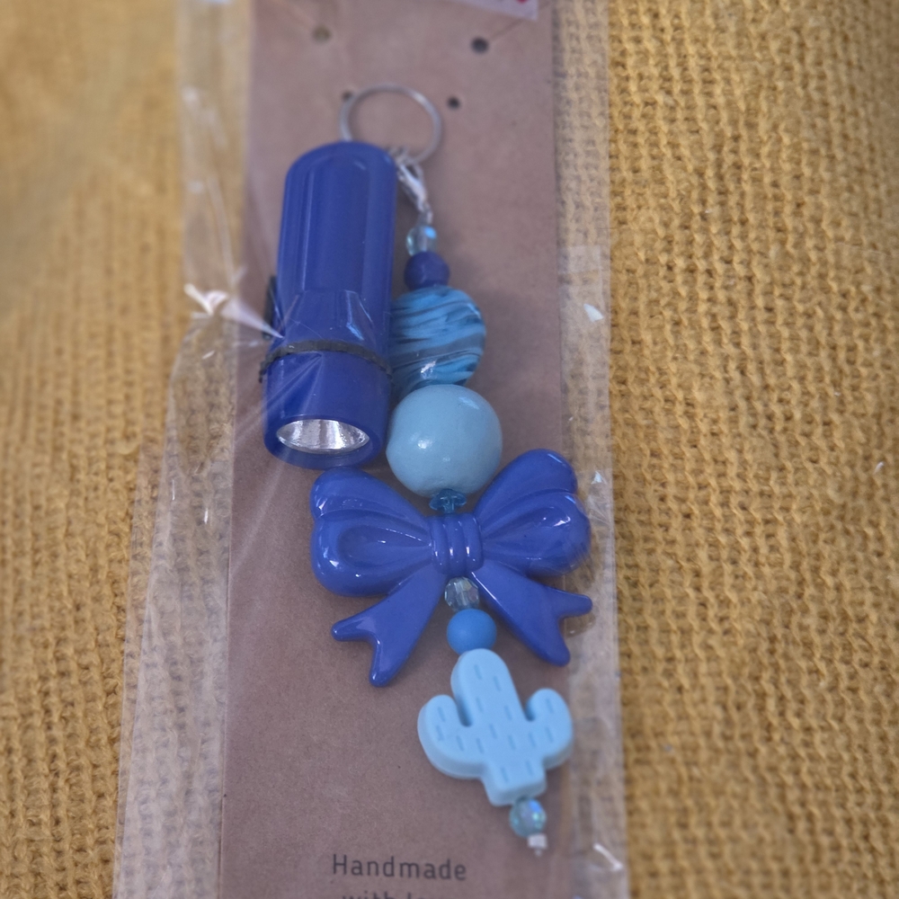 Blue Keychain Accessory Mini Flashlight
